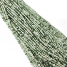 Green Aventurine 2-2.5mm round facet beads strand